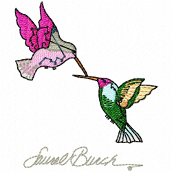 Hummingbirds Embroidery Design 1